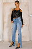 HIGH RISE DISTRESSED WIDE JEANS