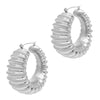 BOLD IN PLEATS HOOP EARRINGS