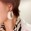 BOLD IN PLEATS HOOP EARRINGS