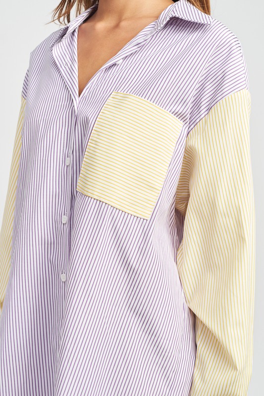 COLOR BLOCK BOYFRIEND SHIRT