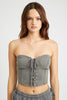 FRENCH TERRY STRAPLESS BUSTIER TOP