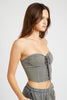 FRENCH TERRY STRAPLESS BUSTIER TOP