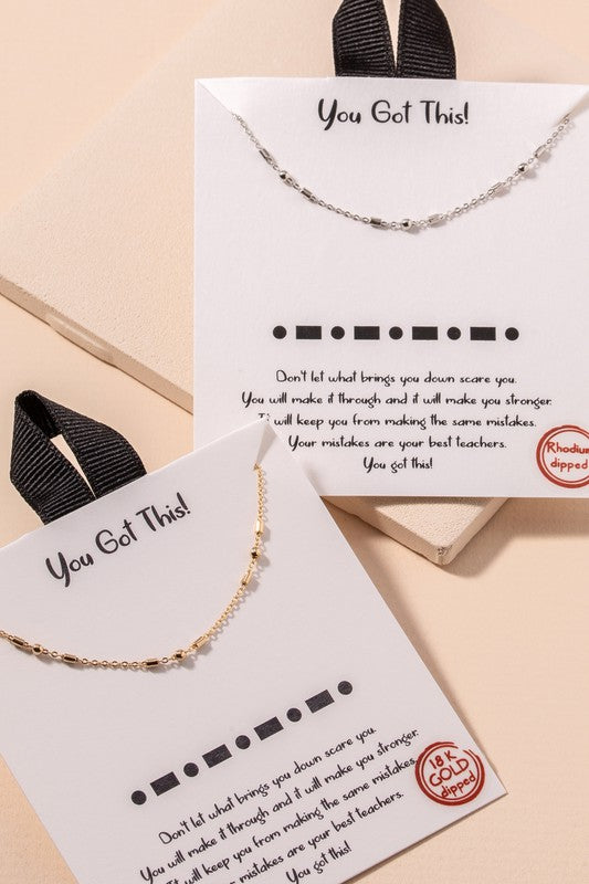 YOU GOT THIS MORSE CODE NECKLACE