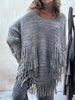 FRINGE DETAIL LONG SLEEVE SWEATER WITH POCKETS - Style Boutiqe