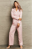 LAPEL COLLAR LONG SLEEVE TOP AND PANTS SET