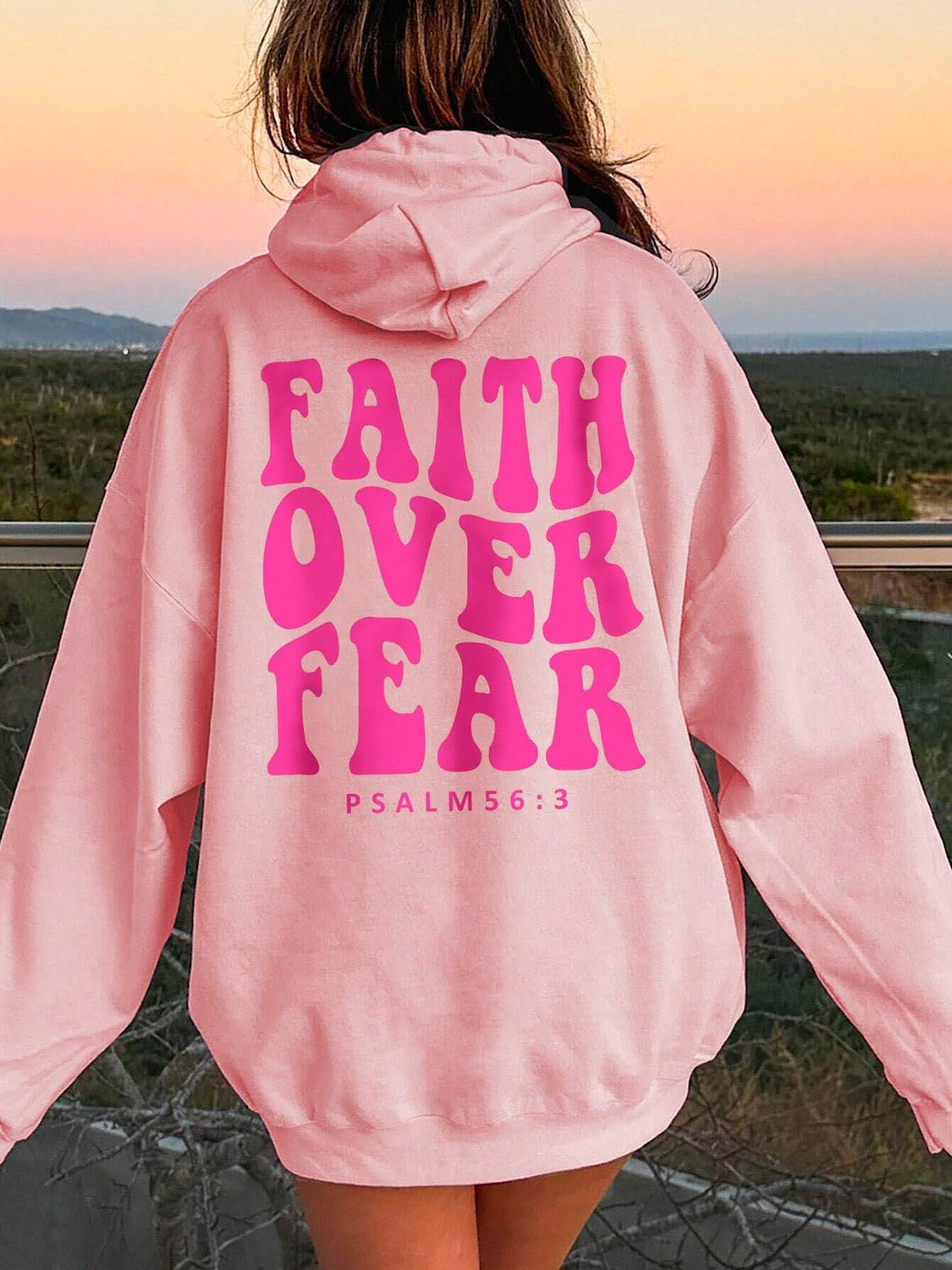 FAITH OVER FEAR DROPPED SHOULDER HOODIE