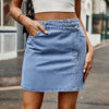 ASYMMETRICAL DENIM MINI SKIRT