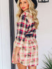 PLAID BUTTON-DOWN MINI DRESS