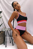 COLOR BLOCK SPAGHETTI STRAP TWO-PIECE SWIM SET