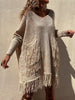 FRINGE DETAIL LONG SLEEVE SWEATER WITH POCKETS - Style Boutiqe