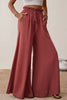 SMOCKED PAPERBAG WAIST WIDE LEG PANTS