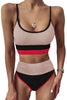 COLOR BLOCK SPAGHETTI STRAP TWO-PIECE SWIM SET