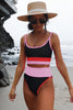 COLOR BLOCK SPAGHETTI STRAP TWO-PIECE SWIM SET