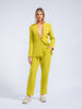 LONG LEMON BLAZER WITH INVERTED LAPEL COLLAR