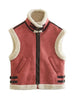 CONTRAST ZIP UP FLEECE VEST - Style Boutiqe