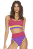 COLOR BLOCK SPAGHETTI STRAP TWO-PIECE SWIM SET