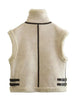 CONTRAST ZIP UP FLEECE VEST - Style Boutiqe