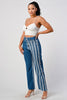 BUTTON SLIT STRIPED DENIM PATCH BAGGY MOM JEAN - Style Boutiqe