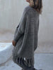 FRINGE DETAIL LONG SLEEVE SWEATER WITH POCKETS - Style Boutiqe