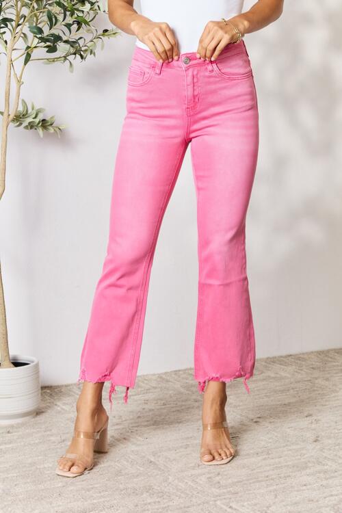 BAYEAS FRAYED HEM BOOTCUT JEANS - Style Boutiqe