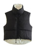 ZIP UP DRAWSTRING REVERSIBLE VEST - Style Boutiqe